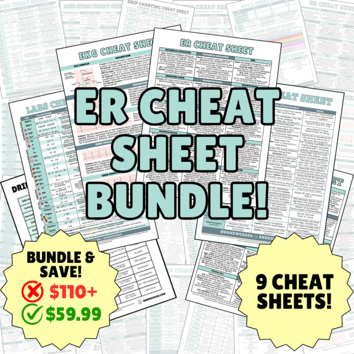 er cheat sheet bundle