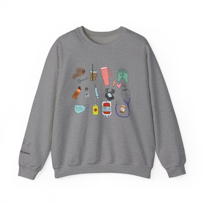 Healthcare Doodles Crewneck - Image 9