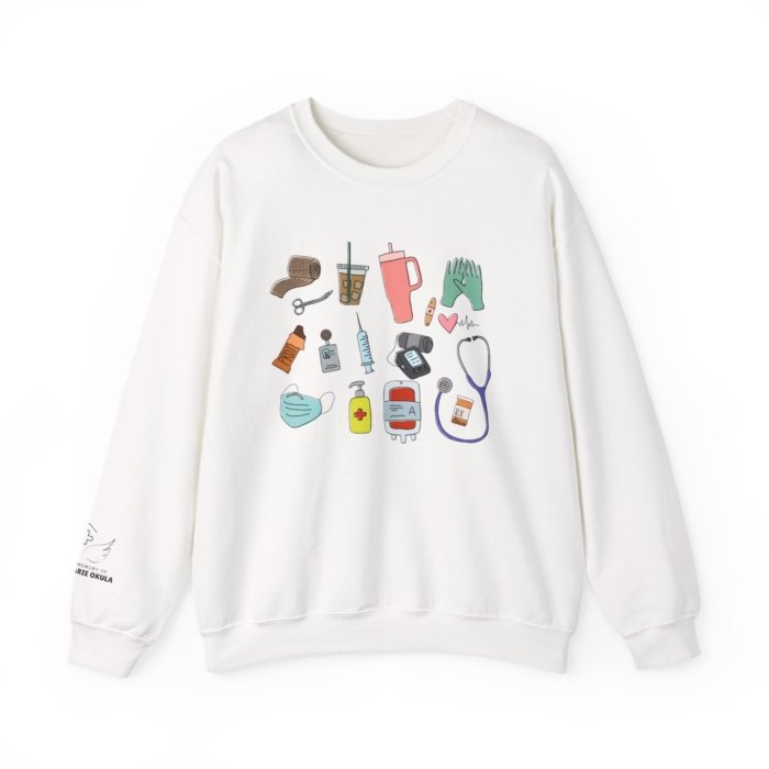 Healthcare Doodles Crewneck - Image 12