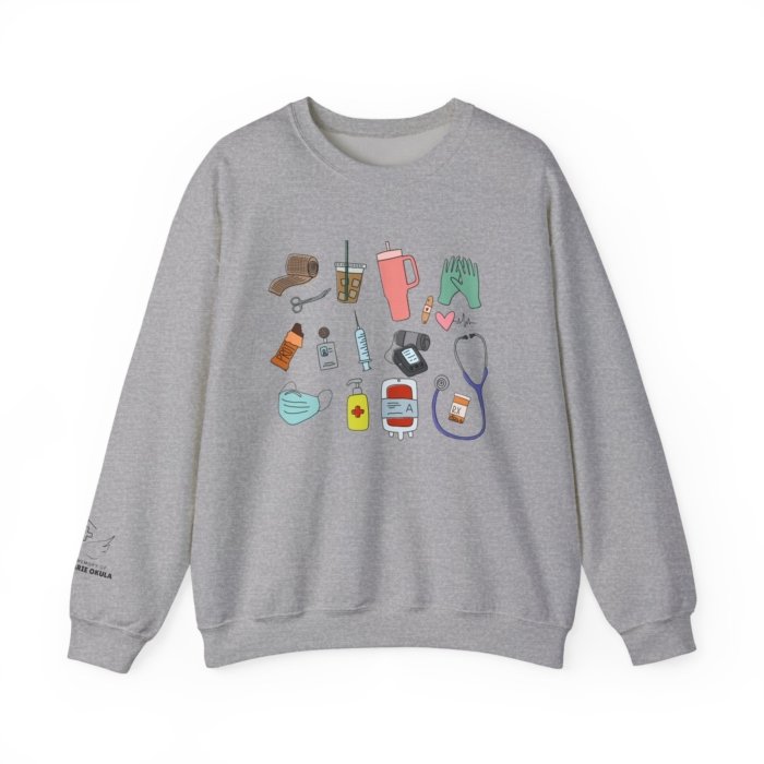 Healthcare Doodles Crewneck - Image 14