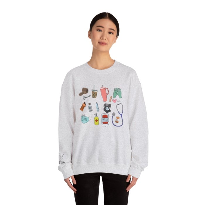 Healthcare Doodles Crewneck - Image 4