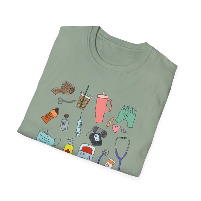 Healthcare Doodles T-Shirt - Image 33