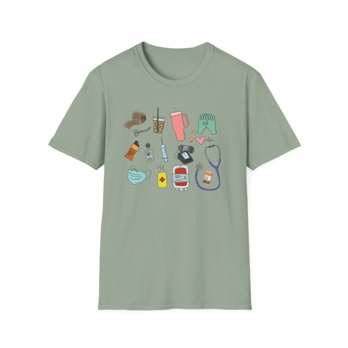Healthcare Doodles T-Shirt - Image 30