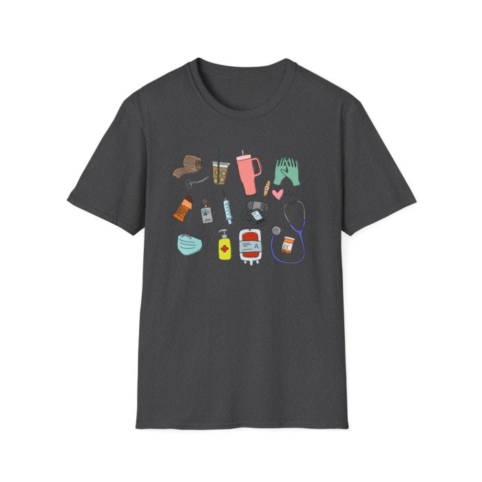 Healthcare Doodles T-Shirt - Image 42