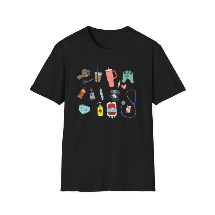 Healthcare Doodles T-Shirt - Image 10