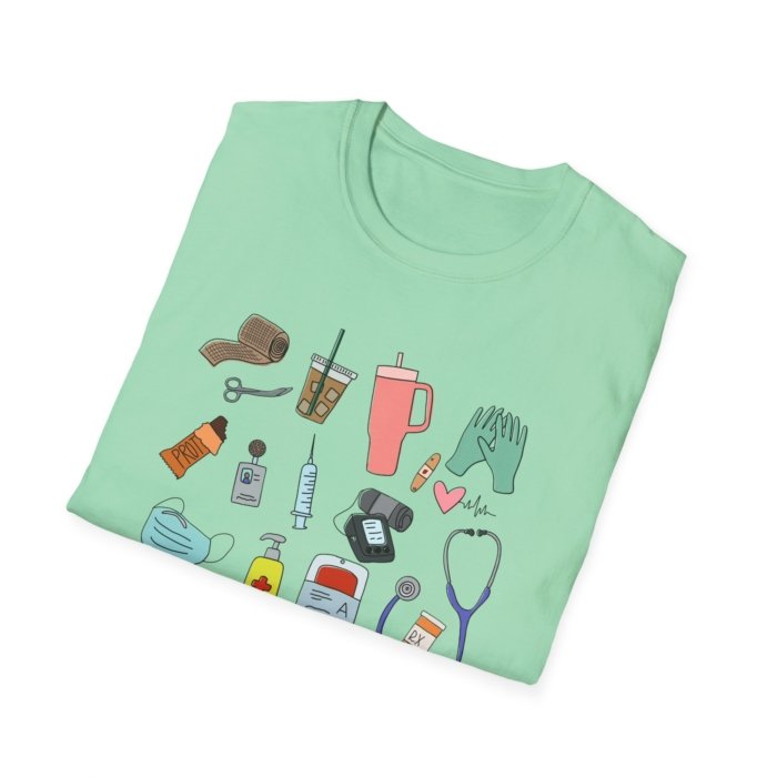 Healthcare Doodles T-Shirt - Image 37