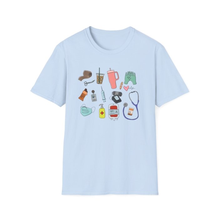 Healthcare Doodles T-Shirt - Image 46