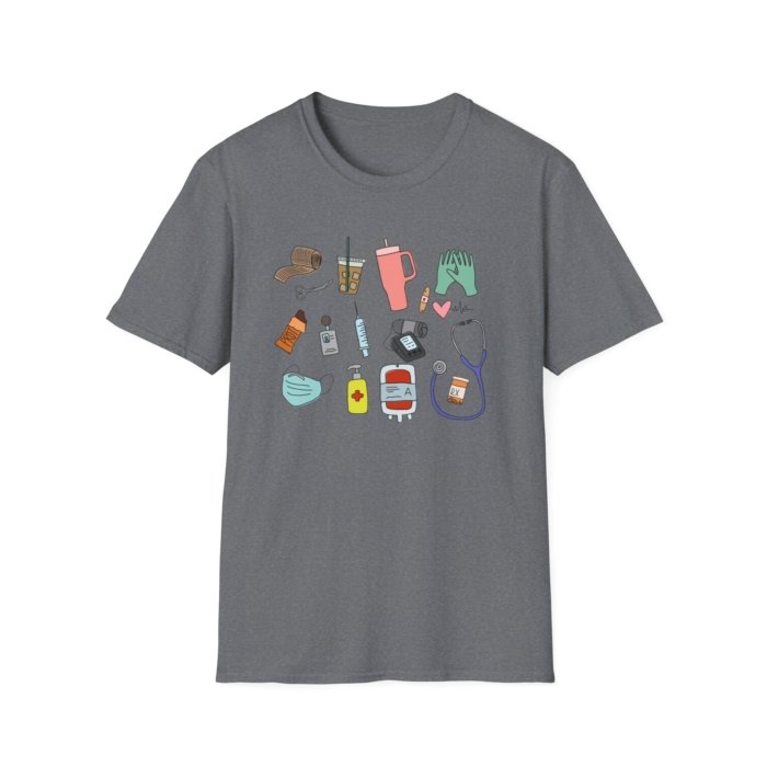 Healthcare Doodles T-Shirt - Image 38