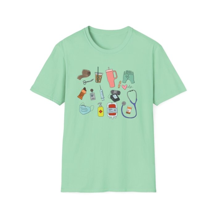 Healthcare Doodles T-Shirt - Image 34