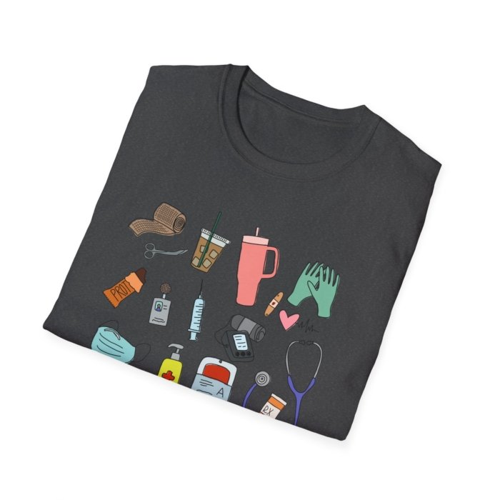 Healthcare Doodles T-Shirt - Image 45