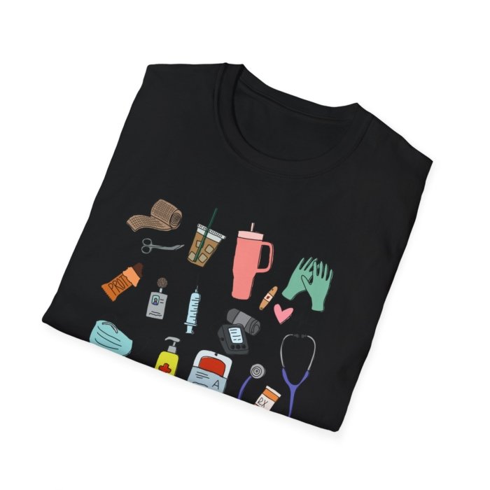 Healthcare Doodles T-Shirt - Image 13