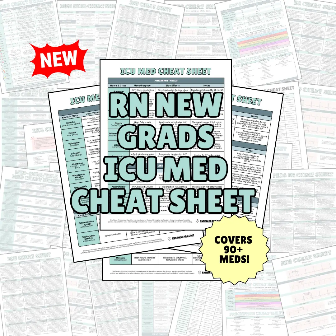 ICU Med Cheat Sheets